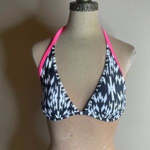 Victorias Secret 36D Black White Pink Bikini Top
